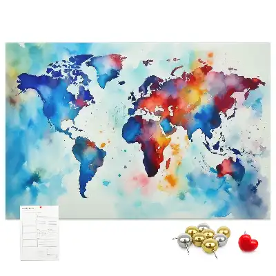 Tableau en liège décoratif carte peinte
