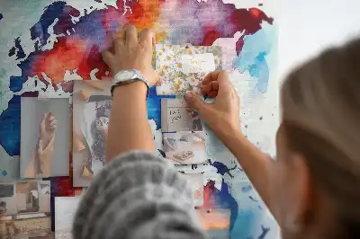 Tableau en liège décoratif carte peinte