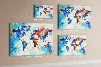Tableau en liège décoratif carte peinte