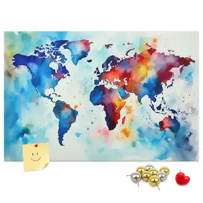 Tableau en liège décoratif carte peinte