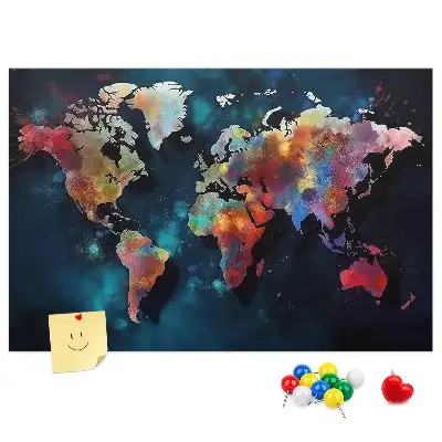 Tableau en liège motif carte abstraite