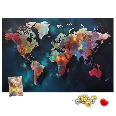 Tableau en liège motif carte abstraite