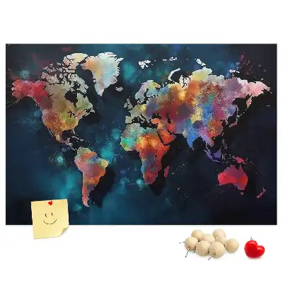 Tableau en liège motif carte abstraite