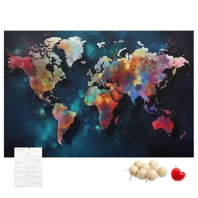 Tableau en liège motif carte abstraite