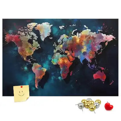 Tableau en liège motif carte abstraite