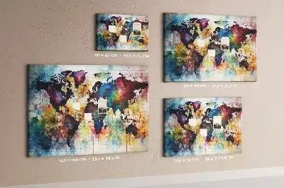 Tableau d'affichage en liège motif carte du monde à l'aquarelle