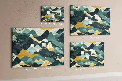Tableau d'affichage en liège avec illustration de montagnes