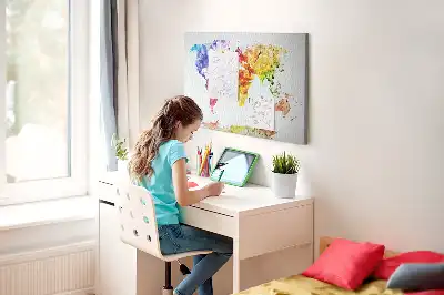 Tableau en liège décoratif carte picturale pastel