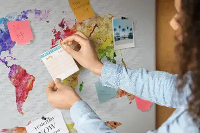Tableau en liège décoratif carte picturale pastel