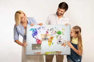 Tableau en liège décoratif carte picturale pastel