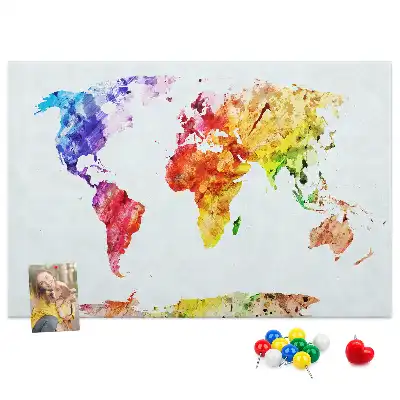 Tableau en liège décoratif carte picturale pastel