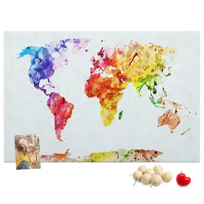 Tableau en liège décoratif carte picturale pastel