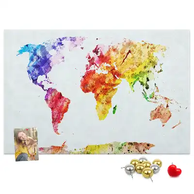 Tableau en liège décoratif carte picturale pastel