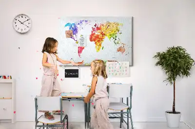 Tableau en liège décoratif carte picturale pastel