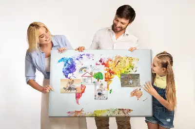 Tableau en liège décoratif carte picturale pastel
