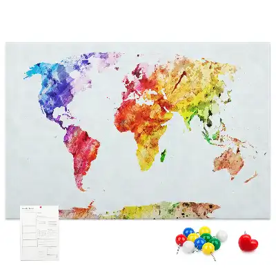 Tableau en liège décoratif carte picturale pastel
