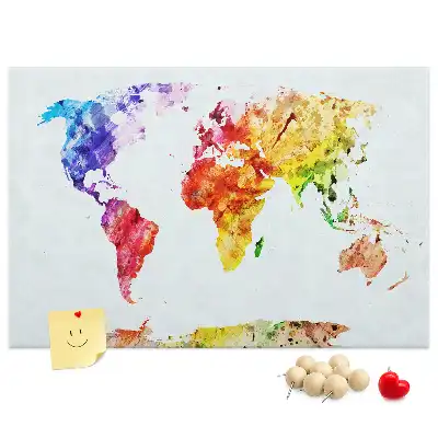 Tableau en liège décoratif carte picturale pastel