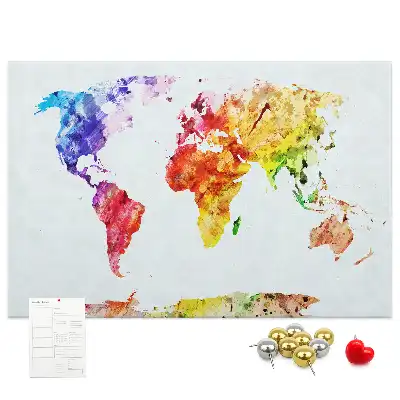Tableau en liège décoratif carte picturale pastel