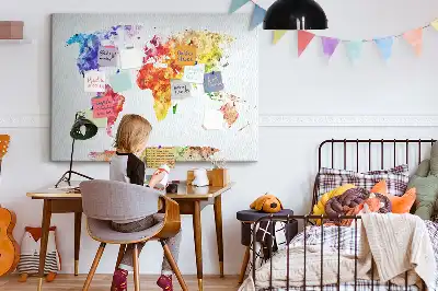 Tableau en liège décoratif carte picturale pastel