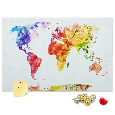 Tableau en liège décoratif carte picturale pastel