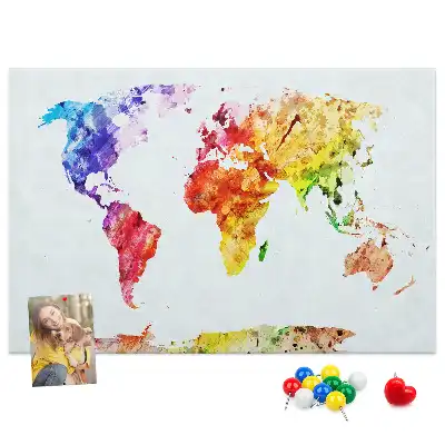 Tableau en liège décoratif carte picturale pastel