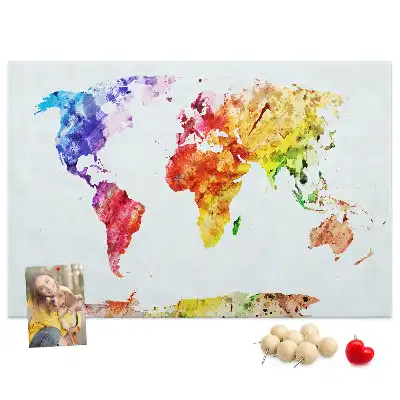 Tableau en liège décoratif carte picturale pastel