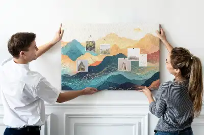 Tableau de liège Vue sur les sommets des montagnes