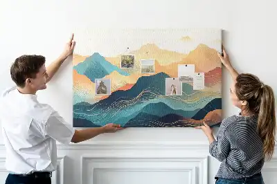 Tableau de liège Vue sur les sommets des montagnes