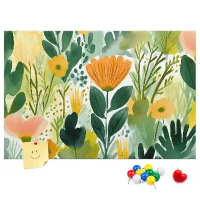 Tableau d’affichage en liège motif fleurs aquarelle