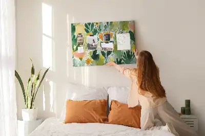 Tableau d’affichage en liège motif fleurs aquarelle
