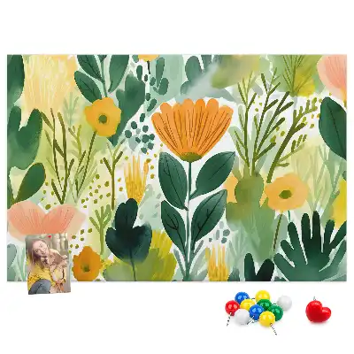 Tableau d’affichage en liège motif fleurs aquarelle