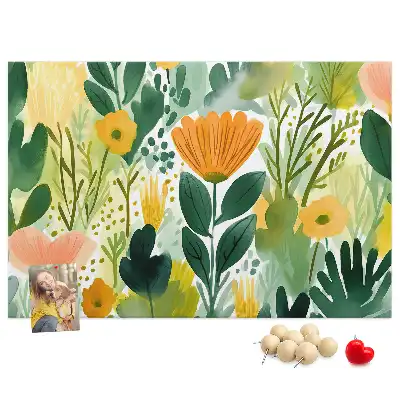 Tableau d’affichage en liège motif fleurs aquarelle