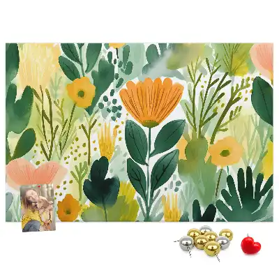 Tableau d’affichage en liège motif fleurs aquarelle