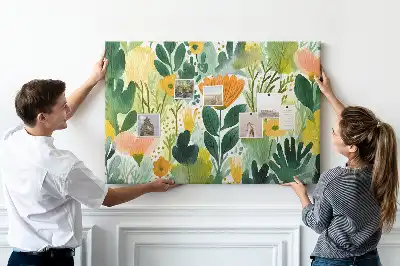 Tableau d’affichage en liège motif fleurs aquarelle