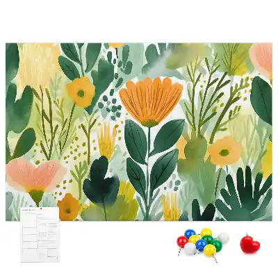 Tableau d’affichage en liège motif fleurs aquarelle