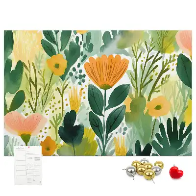 Tableau d’affichage en liège motif fleurs aquarelle