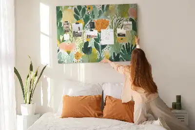 Tableau d’affichage en liège motif fleurs aquarelle