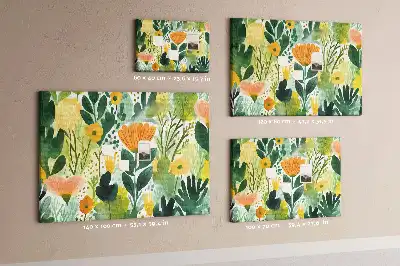 Tableau d’affichage en liège motif fleurs aquarelle
