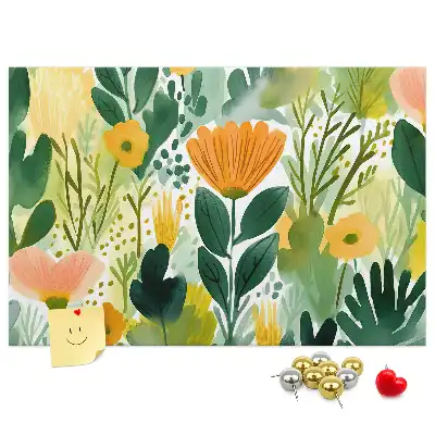 Tableau d’affichage en liège motif fleurs aquarelle