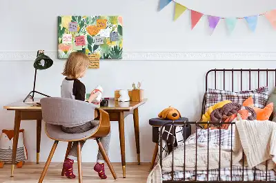 Tableau d’affichage en liège motif fleurs aquarelle