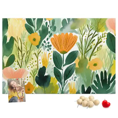 Tableau d’affichage en liège motif fleurs aquarelle