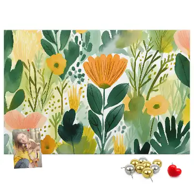 Tableau d’affichage en liège motif fleurs aquarelle