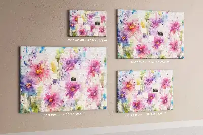 Tableau d'affichage en liège à motif de fleurs peintes