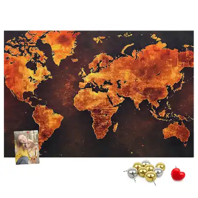 Tableau mural décoratif en liège carte du monde