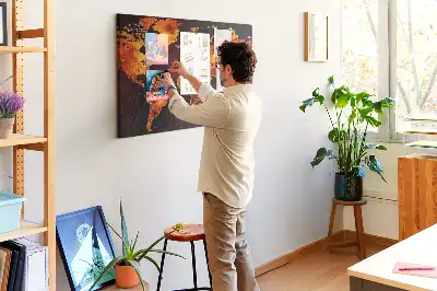 Tableau mural décoratif en liège carte du monde