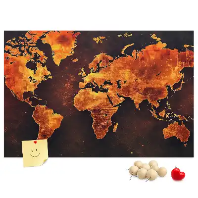 Tableau mural décoratif en liège carte du monde