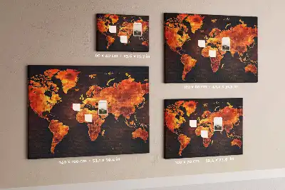 Tableau mural décoratif en liège carte du monde