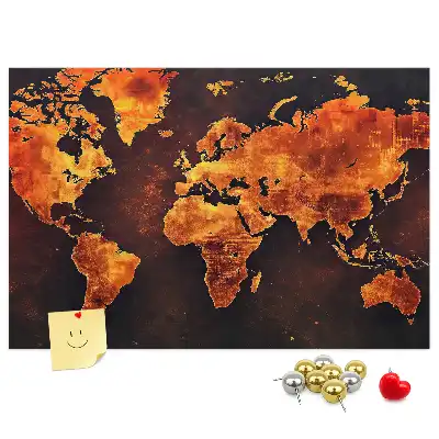 Tableau mural décoratif en liège carte du monde