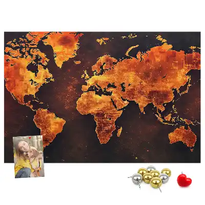 Tableau mural décoratif en liège carte du monde