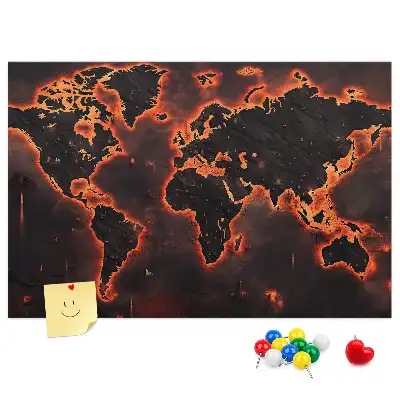 Tableau en liège carte du monde moderne